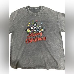 NEW Unisex Oversized Stonewashed Merry Christmas Graphic T-Shirt